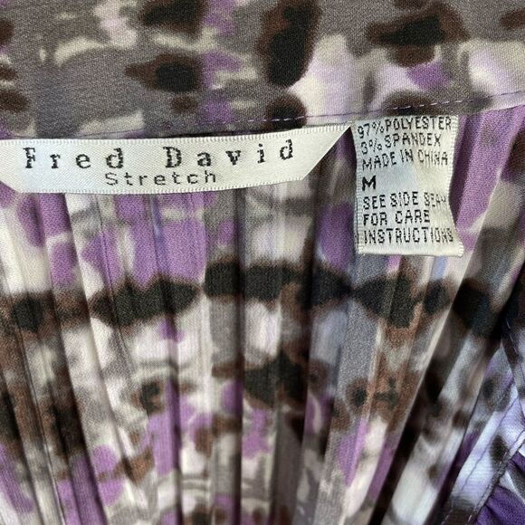 Fred David Purple Stretch Button Down Shirt Size M EUC - Picture 6 of 6